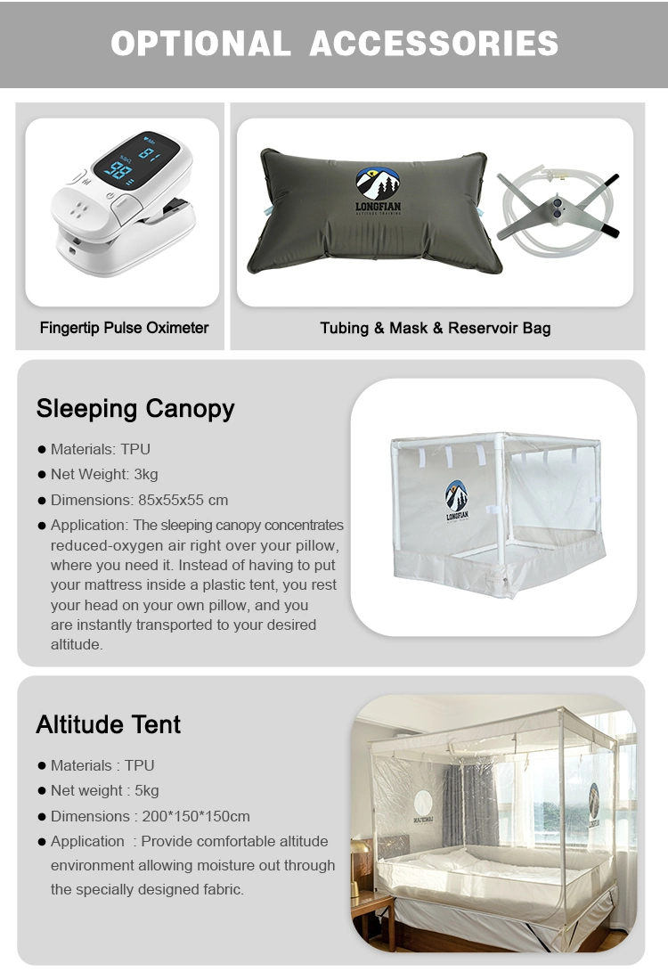 High Flow Air Systems Intermittent Hypoxic Breathing Generator for Small Room Conversions Chambers